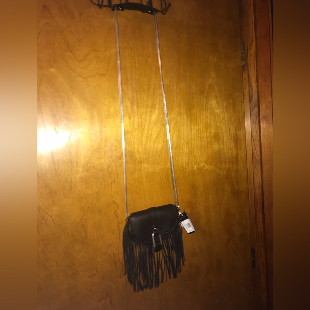 DV Boho Black Fringe Crossbody Bag NWT